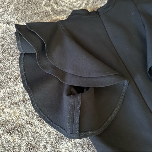 Amanda Uprichard Little Black Ruffle Sleeve Choker Dress - Picture 8 of 8